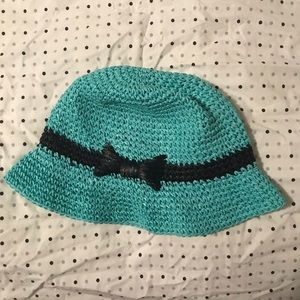 Kate Spade Crochet Straw Packable Hat in Mint ♠️